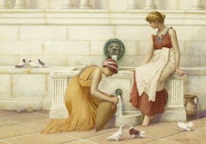 At the fountain